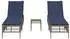 vidaXL Gartenliege Sonnenliegen 2 Stk. mit Tisch Poly Rattan 1 St. Grau