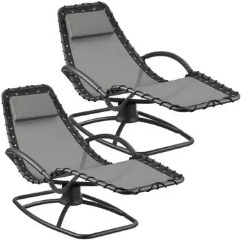 TecTake Gartenliege Toulon 2er Set grau