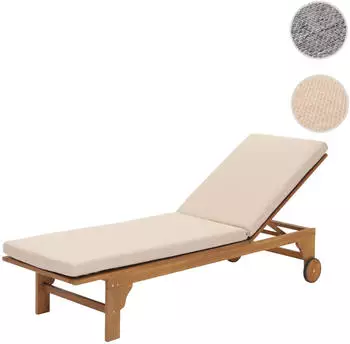 Mendler Sonnenliege HWC-N48 Kissen creme beige