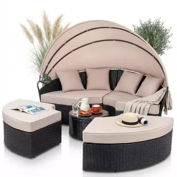 Mucola Gartenlounge-Set Schwarz