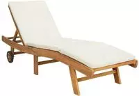 vidaXL Sonnenliege Braun und Creme Polyester