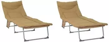 vidaXL Klappbare Sonnenliege mit Kissen 2 pcs Beige