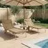 vidaXL Klappbare Sonnenliege mit Kissen 2 pcs Beige