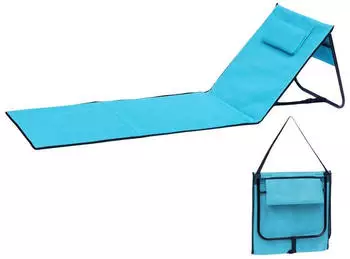 Spetebo Liegematte faltbar mit verstellbarer Rückenlehne 152 x 51 cm hellblau
