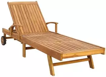 vidaXL Sonnenliege 1-Person Braun Massivholz Teak