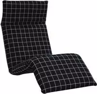 vidaXL Sonnenliege Klappbar Schwarz Karomuster 175x54x8,5 cm