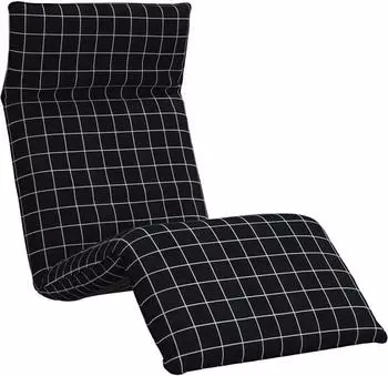 vidaXL Sonnenliege Klappbar Schwarz Karomuster 175x54x8,5 cm
