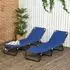 Outsunny Gartenliege Schwarz/Blau (2 Stk.)