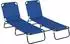 Outsunny Gartenliege Schwarz/Blau (2 Stk.)