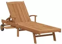 vidaXL Sonnenliege Massives Teakholz Braun