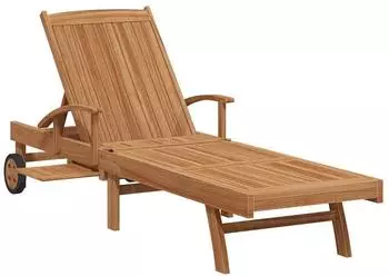 vidaXL Sonnenliege mit Kissen Braun 195 x 59 x 78,5 cm Massivholz Teak