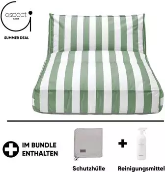 Blomus Daybed STAY Lily White/Duck Green 120 cm x 190 cm x 25 cm