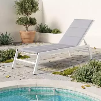 Outsunny Gartenliege hellgrau