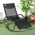 Outsunny Gartenliege Schaukelliege mit Kopfkissen Schwungliege 1 St. Schwungstuhl für Garten Balkon Schwarz 155 x 61 x 88 cm Schwarz