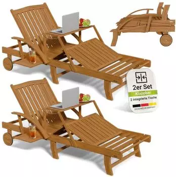 Juskys Multifunktionsliege SunScape (2 Stk.)
