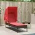 vidaXL Sonnenliege mit Sonnendach Braun Polyrattan