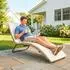 Outsunny Gartenliege mit Auflage Cremeweiß