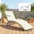 Outsunny Gartenliege mit Auflage Cremeweiß