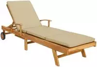 vidaXL Sonnenliege mit Kissen 100% Polyester mit solidem Teak