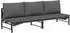 vidaXL Sonnenliege für 3 Personen Schwarz 200 x 62 x 59,5 cm Textilene