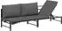 vidaXL Sonnenliege für 3 Personen Schwarz 200 x 62 x 59,5 cm Textilene