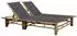 furnicato 2-Personen Sonnenliege Bambus 200x130x(24-87) cm Anthrazit
