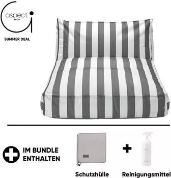Blomus Daybed STAY Lily White/Black 120 cm x 190 cm x 25 cm