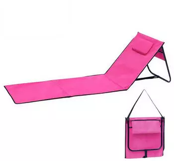 Spetebo Liegematte faltbar mit verstellbarer Rückenlehne 152 x 51 cm pink