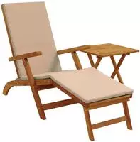 Vidaxl Reclining And Folding Sunlounger 2 Pcs Taupe Solid Acacia Wood