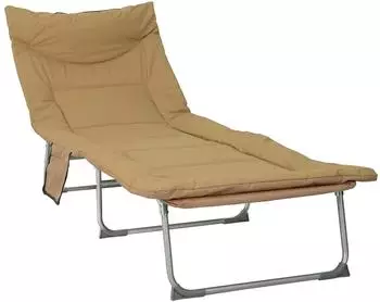vidaXL Klappbare Sonnenliege mit Kissen Beige