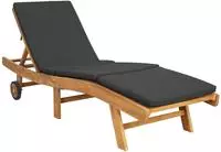 vidaXL Sonnenliege Braun und Dunkelgrau Polyester