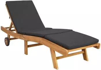 vidaXL Sonnenliege Braun und Dunkelgrau Polyester