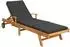 vidaXL Sonnenliege 1-Person Braun und Dunkelgrau Massivholz Teak
