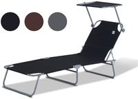 Outsunny Sonnenliege Klappbar Gartenliege Mit Sonnenschutz Liegestuhl Mit 4-fach