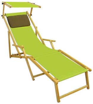 Erst-Holz Sonnenliege Buche klappbar (90x160x56 cm) grün (NFSKD)