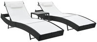 vidaXL Lounger Pair with Table White