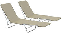 vidaXL Klappliegen 2 Stk. Stahl und Stoff Taupe