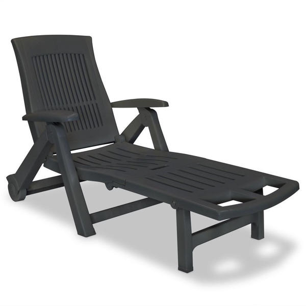 vidaXL Plastic Lounger with Footrest (43588) Anthracite