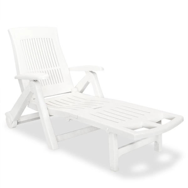 vidaXL Plastic Lounger with Footrest (43586) White