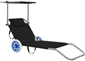 vidaXL Foldable Lounger Black (44323)