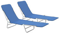 vidaXL Klappliegen 2 Stk. Stahl und Stoff Blau