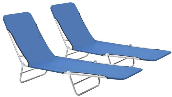 vidaXL Steel Foldable Loungers Blue (44299)