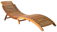 vidaXL | Sonnenliege | 1-Person Braun 55 x 184 x 64cm Massivholz Akazie