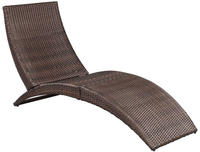 vidaXL Klappbare Sonnenliege mit Auflage Poly Rattan Braun
