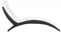 vidaXL Klappbare Sonnenliege mit Auflage Poly Rattan Schwarz