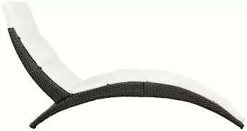 vidaXL Klappbare Liege mit Auflage Poly Rattan Schwarz (41809)