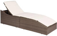 vidaXL Sonnenliege mit Polsterauflage Poly Rattan Braun