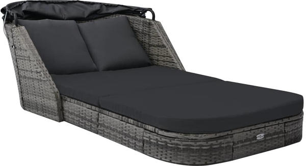 vidaXL Garden Bed With Markise in Anthracite Resin