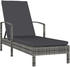 vidaXL Garden Lounger With Armrests in Resin Anthracite