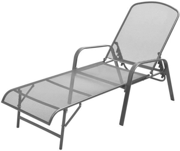 vidaXL Sunbed Lounger in Steel Grey